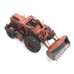 BISCHOFF POLYTRAC ORANGE BACKHOE WITH SHOVEL, BY ARTITEC 387.379