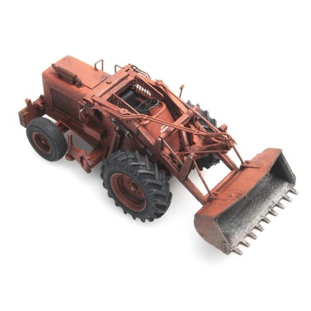 BISCHOFF POLYTRAC ORANGE BACKHOE WITH SHOVEL, BY ARTITEC 387.379