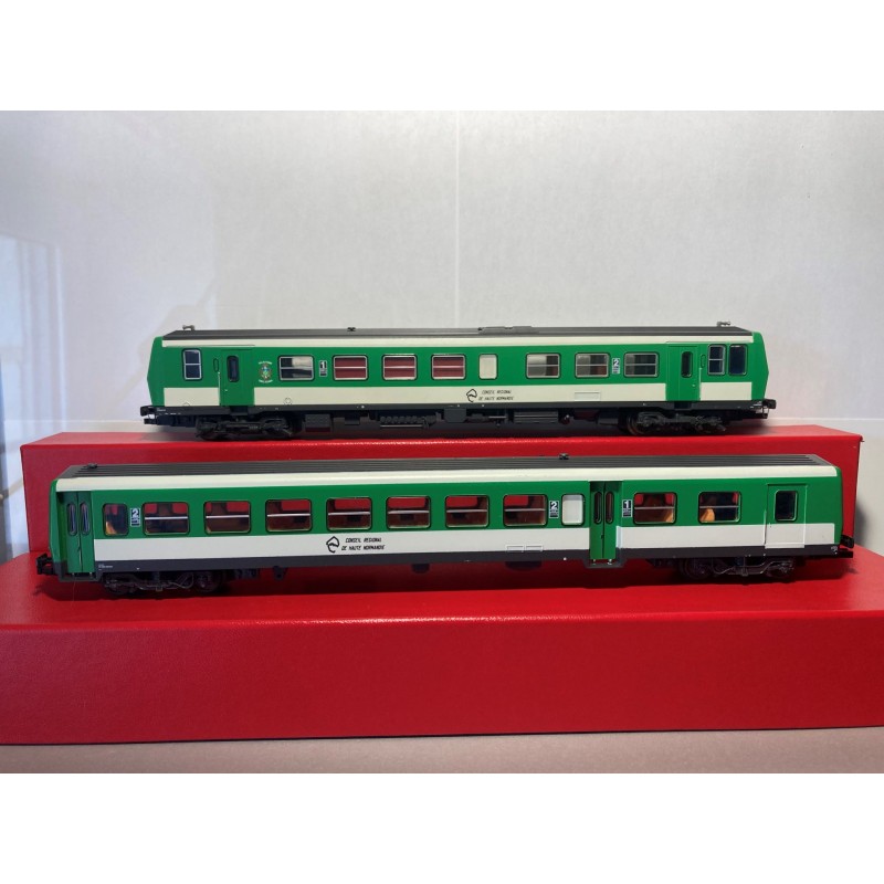 OCCASION AUTORAIL X AB 92201AVEC REMORQUE XR ABD 96005 VERT NORMANDIE, HO, PAR LIMA 4448/4449