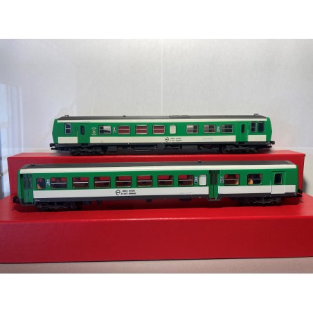 OCCASION AUTORAIL X AB 92201AVEC REMORQUE XR ABD 96005 VERT NORMANDIE, HO, PAR LIMA 4448/4449