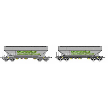 BOX OF 2 TRANSCEREAL WAGONS SICA LA ROCHELLE PALLICE, F-CTC, HO, BY B MODELS 45.385