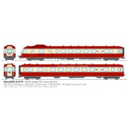 AUTORAIL DIESEL RGP1 X2774, HO, Ep III/IV, LIVREE ROUGE TEE, NOISY, 3 FEUX, DIGITAL SONORE PAR REE MODELES MB257S