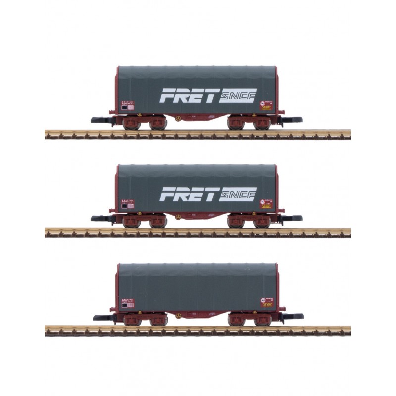 COFFRET DE 3 WAGONS BACHES FRET SNCF, ECHELLE Z, PAR AZAR MODELS W03-FRP COFFRET DE 3 WAGONS BACHES FRET SNCF, ECHELLE Z, PAR AZAR MODELS W03-FRP