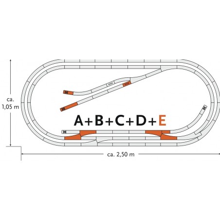 1 GEOLINE TRACK COMPLEMENT SET, HO, BY ROCO 61104