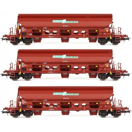 1 SET OF 3 Tads WAGONS, TRANS FERTILIZER, SNCB, HO, BROWN, BY B MODELS VB-83017