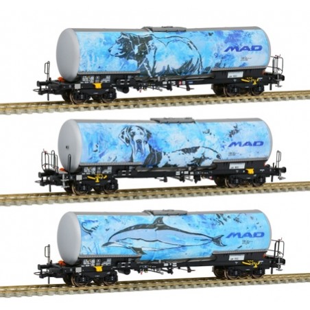 1 SET OF 3 M.A.D TANK WAGONS, HO, EpVI, BY SUD EXPRESS S783901