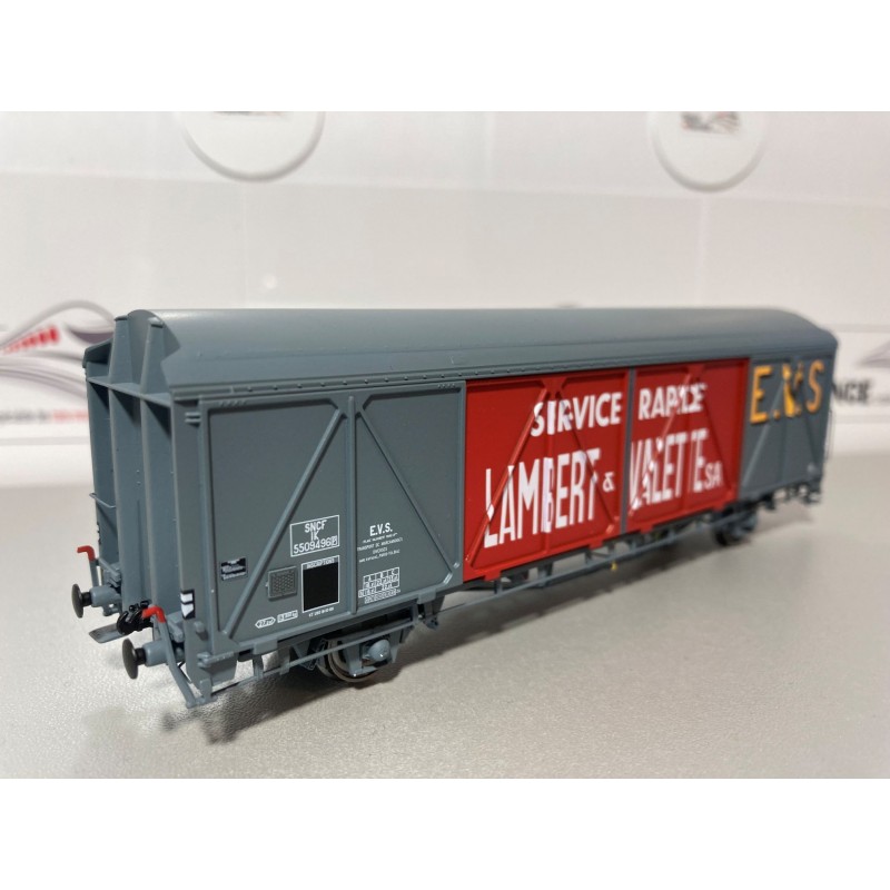 1 EVS WAGON, SNCF, GREY AND RED, LAMBERT AND VALLET, hO, EpIII, BY LS MODELS 30688