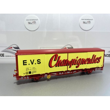 1 EVS WAGON, SNCF, YELLOW AND RED, CHAMPIGNEULLES, Ho, EpIV, BY LS MODELS 30689