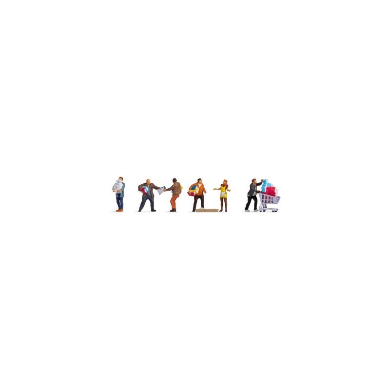 6 FIGURINES FAISANT LES COURSES PAR NOCH 15519 6 FIGURINES FAISANT LES COURSES PAR NOCH 15519